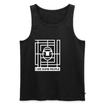 I See Dumb People 11 - Männer Premium Bio Tank Top - Schwarz - Vorne - AI Model Male 178 light (178cm)