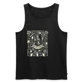 I'll Be In The Backyard 9 - Männer Premium Bio Tank Top - Schwarz - Vorne - Michal (187cm)