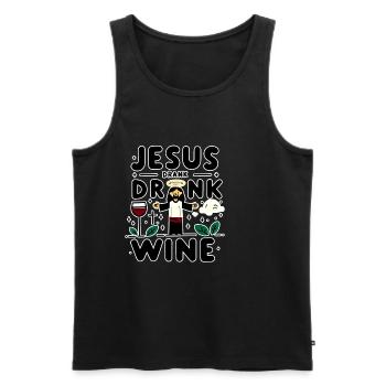 Jesus Drank Wine 7 - Männer Premium Bio Tank Top - Schwarz - Vorne - Michal (187cm)