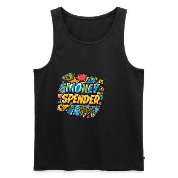Money Spender 7 - Männer Premium Bio Tank Top - Schwarz - Vorne - AI Model Male 178 light (178cm)