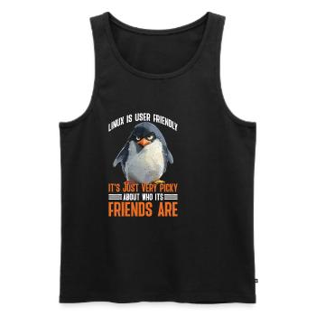 Linux Is User-Friendly Just Picky About Friends 2 - Männer Premium Bio Tank Top - Schwarz - Vorne - Michal (187cm)