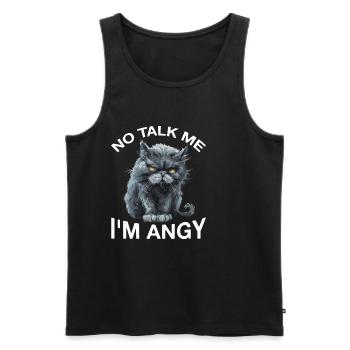No Talk Me I'm Angy 2 - Männer Premium Bio Tank Top - Schwarz - Vorne - AI Model Male 178 light (178cm)