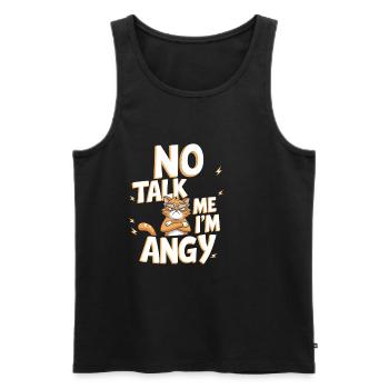 No Talk Me I'm Angy 6 - Männer Premium Bio Tank Top - Schwarz - Vorne - AI Model Male 178 light (178cm)