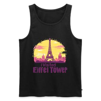 Tour eiffel à Paris - Débardeur bio Premium Homme - noir - Devant - AI Model Male 178 light (178cm)