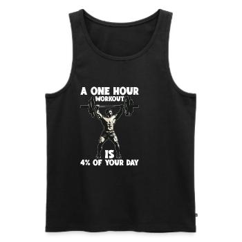 A One Hour Workout Is 4% Of Your Day 6 - Männer Premium Bio Tank Top - Schwarz - Vorne - Michal (187cm)