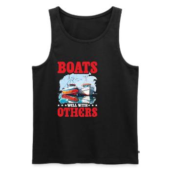 Boats Well With Others - Männer Premium Bio Tank Top - Schwarz - Vorne - Michal (187cm)