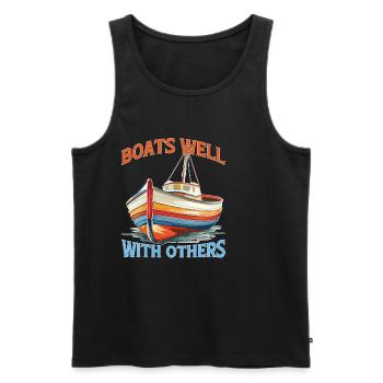 Boats Well With Others 2 - Männer Premium Bio Tank Top - Schwarz - Vorne - Michal (187cm)
