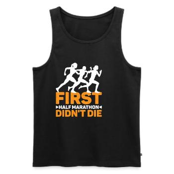 First Half Marathon Didn't Die 7 - Männer Premium Bio Tank Top - Schwarz - Vorne - Michal (187cm)