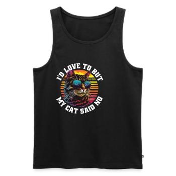 I'd Love To But My Cat Said No 2 - Männer Premium Bio Tank Top - Schwarz - Vorne - Michal (187cm)