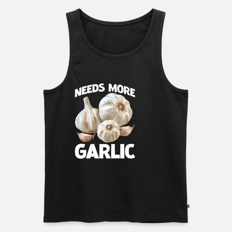 Needs More Garlic 2 - Männer Premium Bio Tank Top - Schwarz