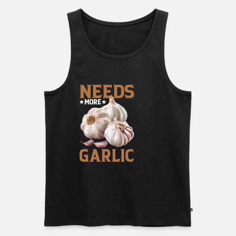 Needs More Garlic - Männer Premium Bio Tank Top - Schwarz