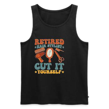 Retired Hair Stylist Cut It Yourself - Männer Premium Bio Tank Top - Schwarz - Vorne - Michal (187cm)