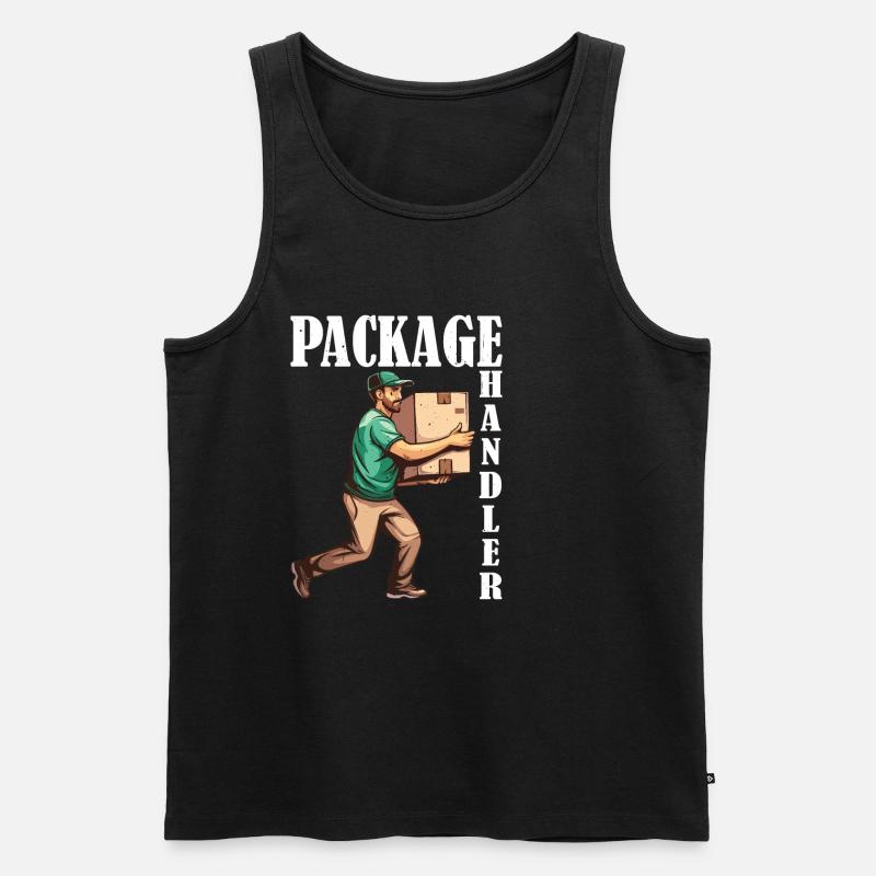 Package Handler 6 - Männer Premium Bio Tank Top - Schwarz