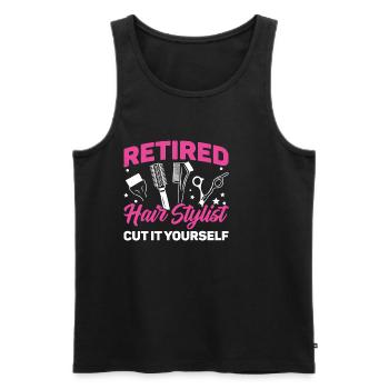 Retired Hair Stylist Cut It Yourself 2 - Männer Premium Bio Tank Top - Schwarz - Vorne - Michal (187cm)