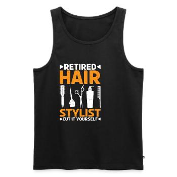 Retired Hair Stylist Cut It Yourself 3 - Männer Premium Bio Tank Top - Schwarz - Vorne - Michal (187cm)