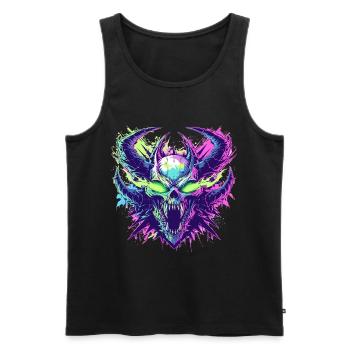 Furious skeleton head with pop art style - Men's Premium Organic Tank Top - black - Front - AI Model Male 178 light (178cm)