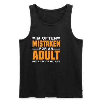 I'm Often Mistaken For An Adult Because Of My Age3 - Männer Premium Bio Tank Top - Schwarz - Vorne - Michal (187cm)