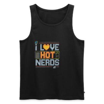 I Love Hot Nerds 17 - Männer Premium Bio Tank Top - Schwarz - Vorne - Michal (187cm)