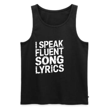 I Speak Fluent Song Lyrics 6 - Männer Premium Bio Tank Top - Schwarz - Vorne - AI Model Male 178 light (178cm)