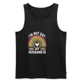 I'm Not Gay My Husband Is 20 - Männer Premium Bio Tank Top - Schwarz - Vorne - Michal (187cm)