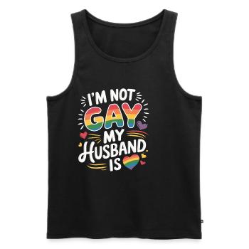 I'm Not Gay My Husband Is 19 - Männer Premium Bio Tank Top - Schwarz - Vorne - Michal (187cm)