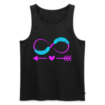 Infinity Sign Love Bow and Feather - Men's Premium Organic Tank Top - black - Front - Michal (187cm)