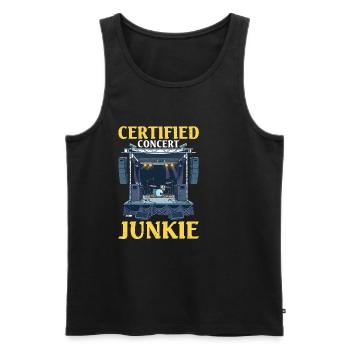 Certified Concert Junkie 14 - Männer Premium Bio Tank Top - Schwarz - Vorne - Michal (187cm)