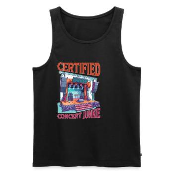 Certified Concert Junkie 15 - Männer Premium Bio Tank Top - Schwarz - Vorne - Michal (187cm)