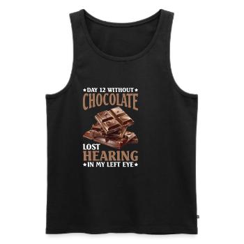 Day 12 Without Chocolate, Lost Hearing In My Eye36 - Männer Premium Bio Tank Top - Schwarz - Vorne - Michal (187cm)