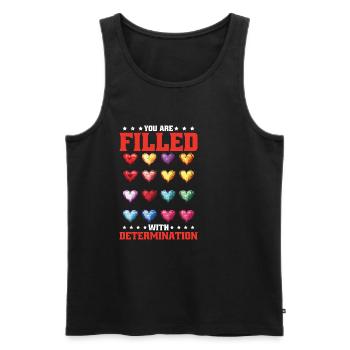You Are Filled With Determination 26 - Männer Premium Bio Tank Top - Schwarz - Vorne - Michal (187cm)