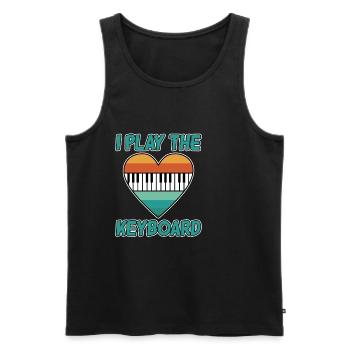 I Play The Keyboard - Männer Premium Bio Tank Top - Schwarz - Vorne - AI Model Male 178 light (178cm)