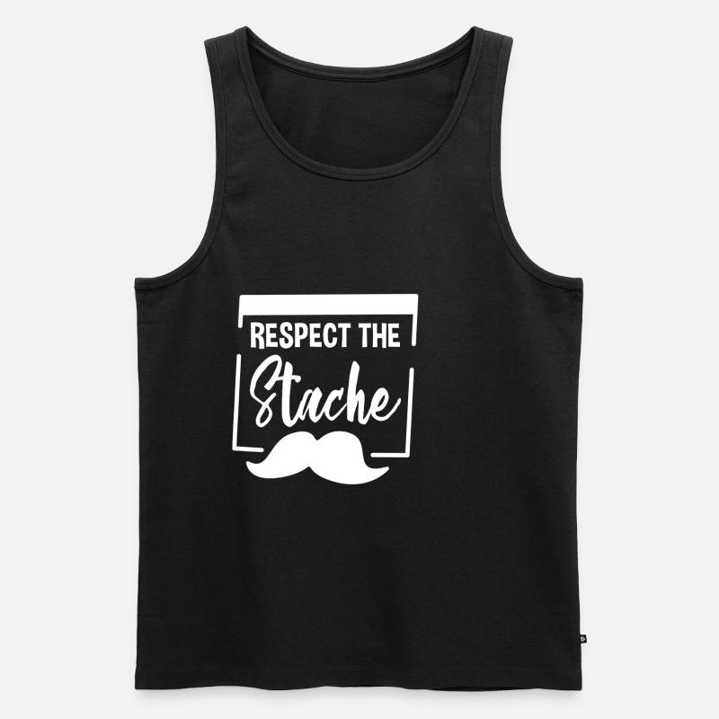 Respect The Stache 2 - Männer Premium Bio Tank Top - Schwarz