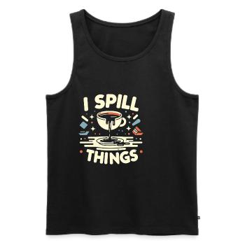 I Spill Things 11 - Männer Premium Bio Tank Top - Schwarz - Vorne - AI Model Male 178 light (178cm)