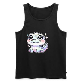 Super Cute Kawaii Baby Crocodile - Männer Premium Bio Tank Top - Schwarz - Vorne - Michal (187cm)
