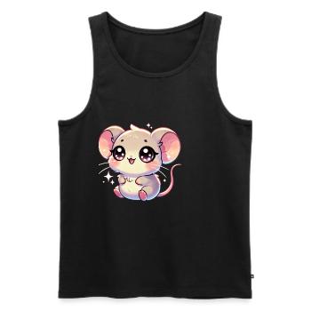 Super Cute Kawaii Baby Mouse - Männer Premium Bio Tank Top - Schwarz - Vorne - Michal (187cm)