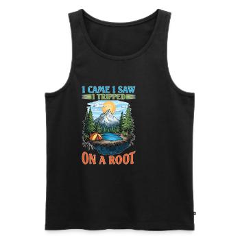 I Came I Saw I Tripped On A Root 16 - Männer Premium Bio Tank Top - Schwarz - Vorne - Michal (187cm)