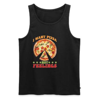I Want Pizza Not Feelings 5 - Männer Premium Bio Tank Top - Schwarz - Vorne - Michal (187cm)