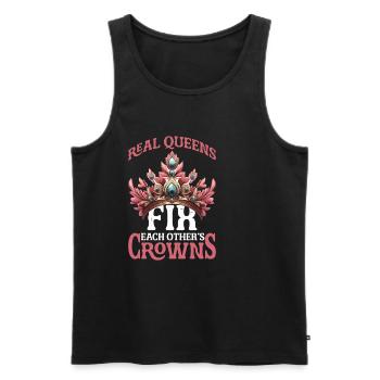 Real Queens Fix Each Other's Crowns 8 - Männer Premium Bio Tank Top - Schwarz - Vorne - Michal (187cm)