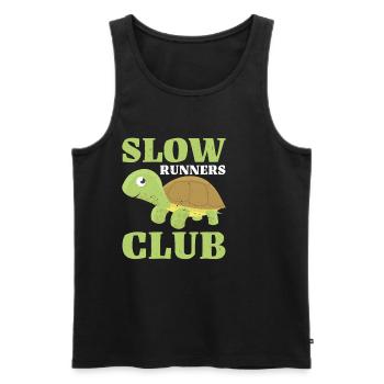 Slow Runners Club 19 - Männer Premium Bio Tank Top - Schwarz - Vorne - AI Model Male 178 light (178cm)