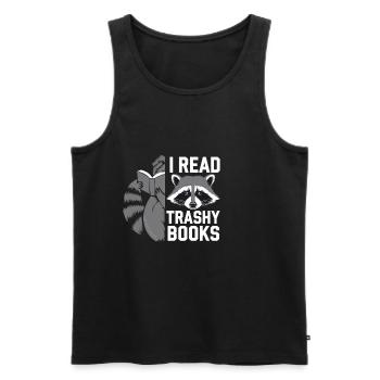 I Read Trashy Books 12 - Männer Premium Bio Tank Top - Schwarz - Vorne - Michal (187cm)