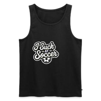 I Suck At Soccer 16 - Männer Premium Bio Tank Top - Schwarz - Vorne - Michal (187cm)