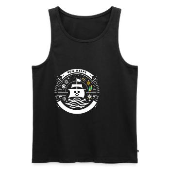 Rum Helps 5 - Männer Premium Bio Tank Top - Schwarz - Vorne - AI Model Male 178 light (178cm)