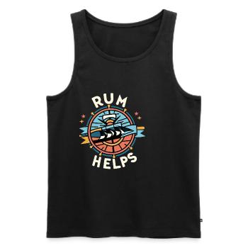 Rum Helps 6 - Männer Premium Bio Tank Top - Schwarz - Vorne - AI Model Male 178 light (178cm)