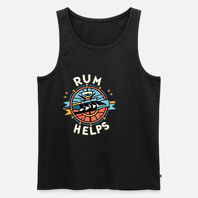 Rum Helps 6 - Männer Premium Bio Tank Top - Schwarz