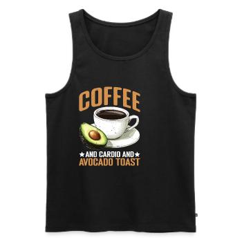 Coffee And Cardio And Avocado Toast 2 - Männer Premium Bio Tank Top - Schwarz - Vorne - Michal (187cm)