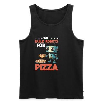 Will Build Robots For Pizza 2 - Männer Premium Bio Tank Top - Schwarz - Vorne - Michal (187cm)