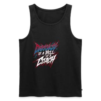 Darkness Is A Hell Of A Coach 10 - Männer Premium Bio Tank Top - Schwarz - Vorne - Michal (187cm)