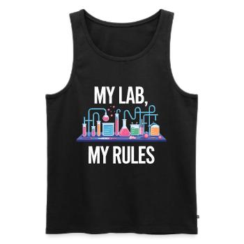 Mein Labor, Meine Regeln - Männer Premium Bio Tank Top - Schwarz - Vorne - Michal (187cm)