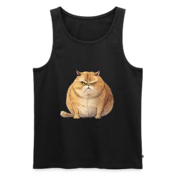 Funny Furry Tiger - For those who love cats - Men's Premium Organic Tank Top - black - Front - AI Model Male 178 light (178cm)