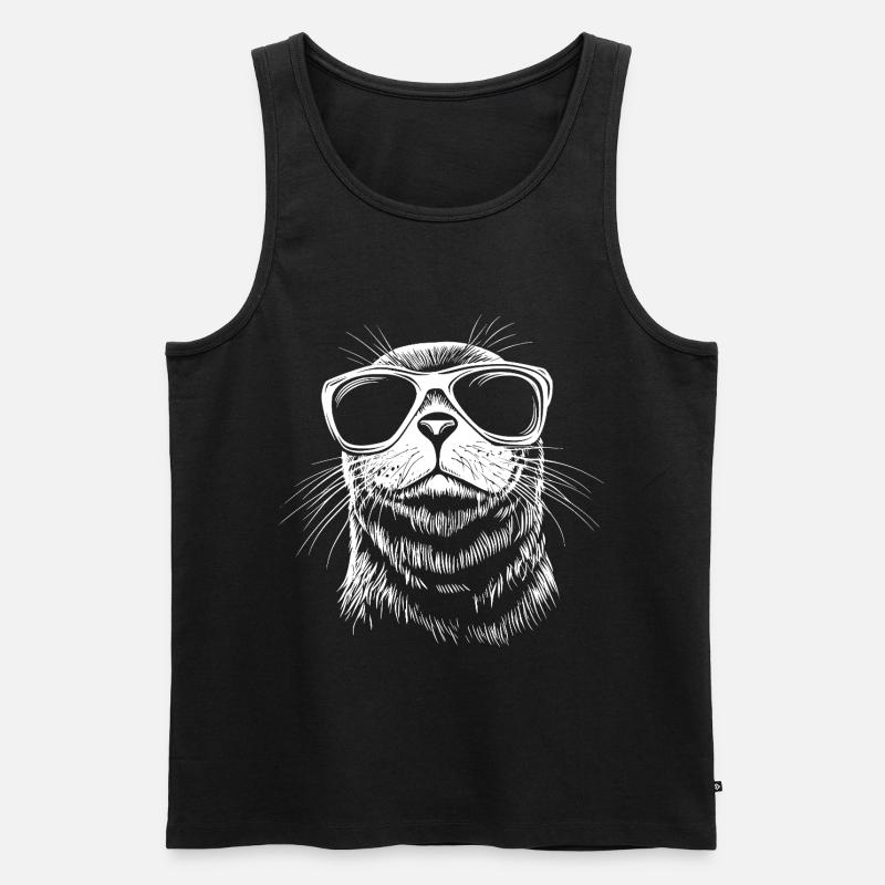 Robbe Sonnenbrille - Männer Premium Bio Tank Top - Schwarz
